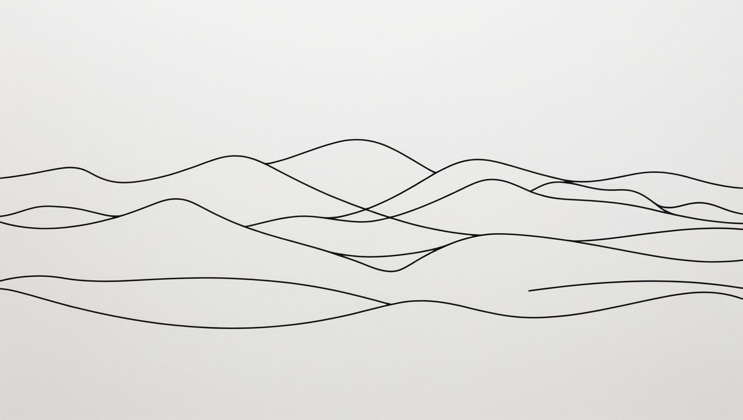 One line mountain landscape